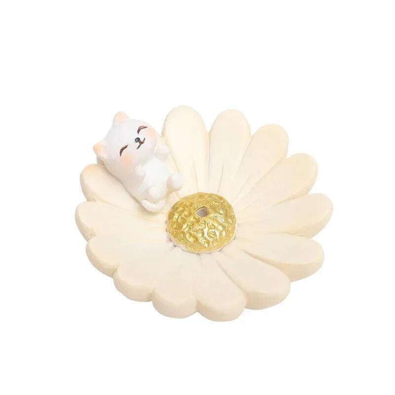 Cherry Blossom Incense Holder  Sakura Animal Stick Burner  Cute Aromatherapy Ash Catcher  Japanese-Inspired Home Decor Gift