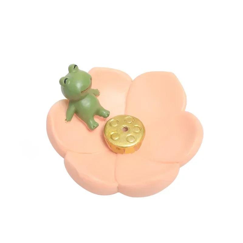 Cherry Blossom Incense Holder  Sakura Animal Stick Burner  Cute Aromatherapy Ash Catcher  Japanese-Inspired Home Decor Gift