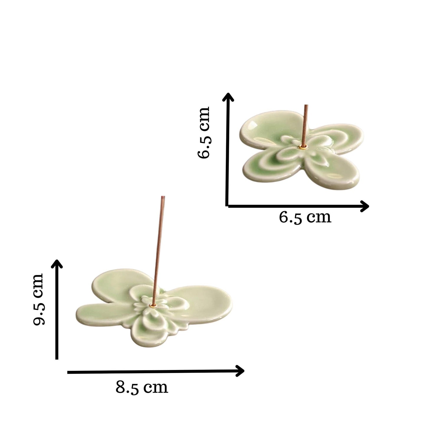 Butterfly Shaped Ceramic Incense Burner, Orchid Line Fragrant Holder for Aromatherapy, Home Zen Gift for Tea Lovers